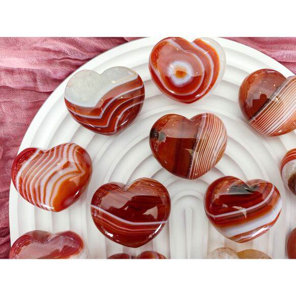 Carnelian Puffy Heart / Red Sardonyx Heart Crystal - Picture 4 of 7